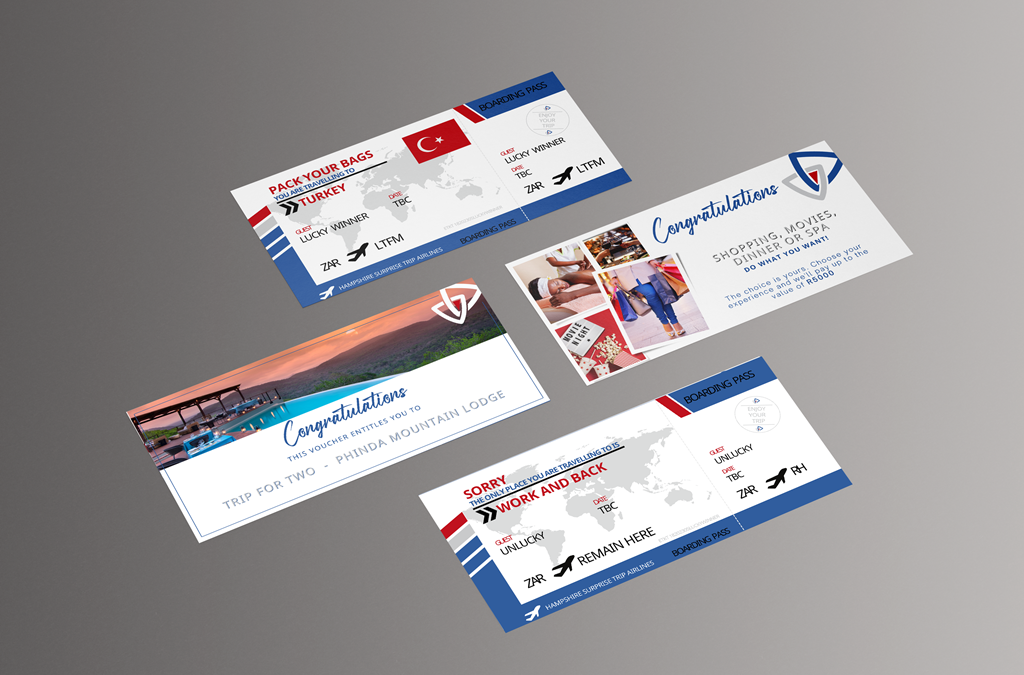 DL single sided awards dinner prize vouchers